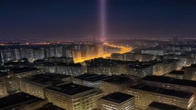 2026秋季国产都市剧预告片封面，城市夜景灯光璀璨，主角剪影充满张力
